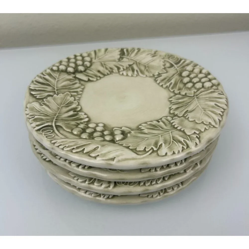 Williams Sonoma Napa Sage Italy Leaf Grape Dessert Bread Appetizer Plates 7